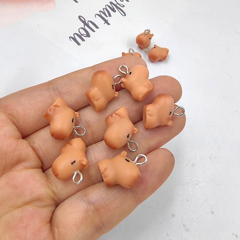 Resin Art Diy Kit - 10pcs Cute Small Capybara Charms for