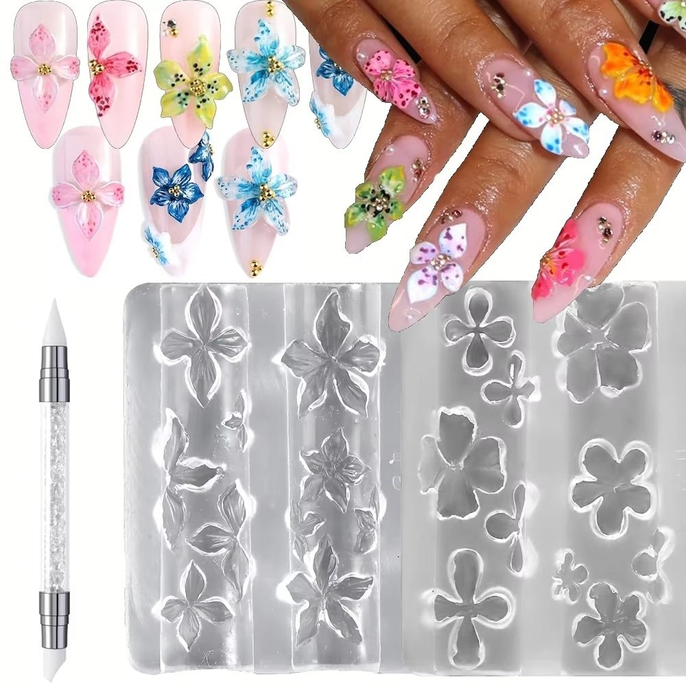 Resin Art Templates Free - New 3Pcs/Set 3D Nail Mold Carving