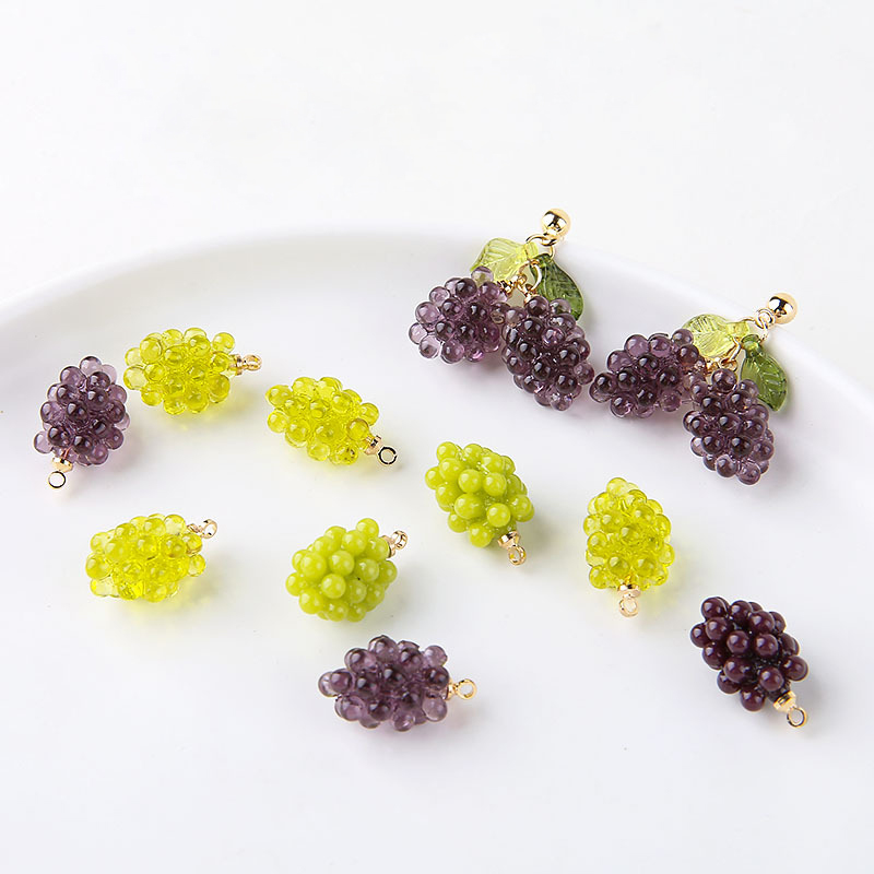 Resin Art Diy Kit - 6pcs Cute Little Grapes Resin Charms