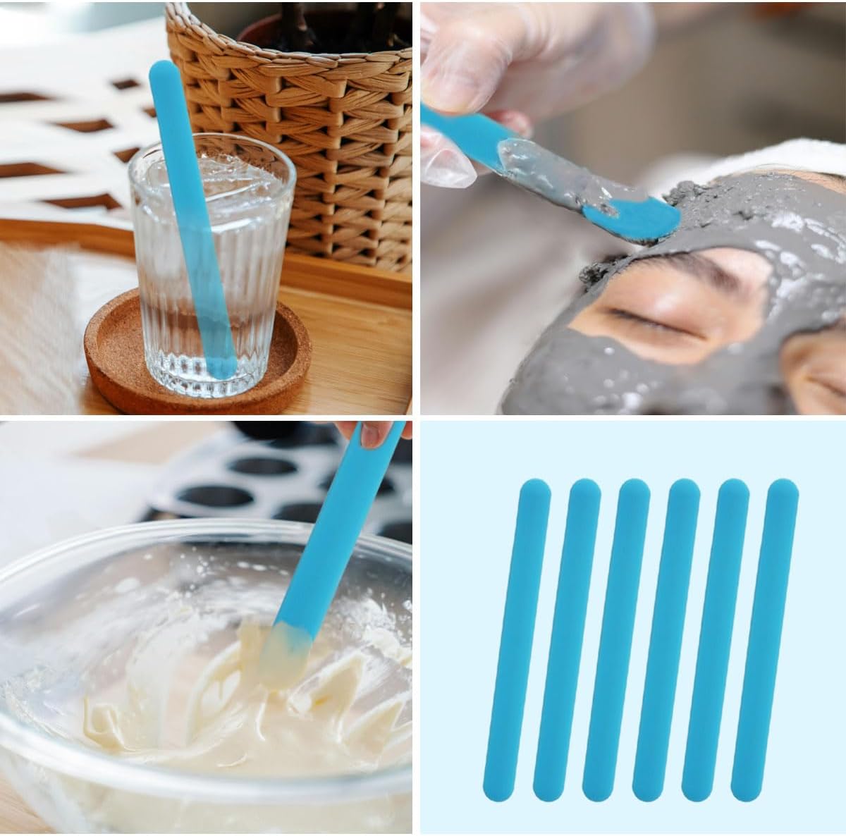 Glitter Powder Resin - 4PCS Silicone Stir Sticks, Reusable Silicone