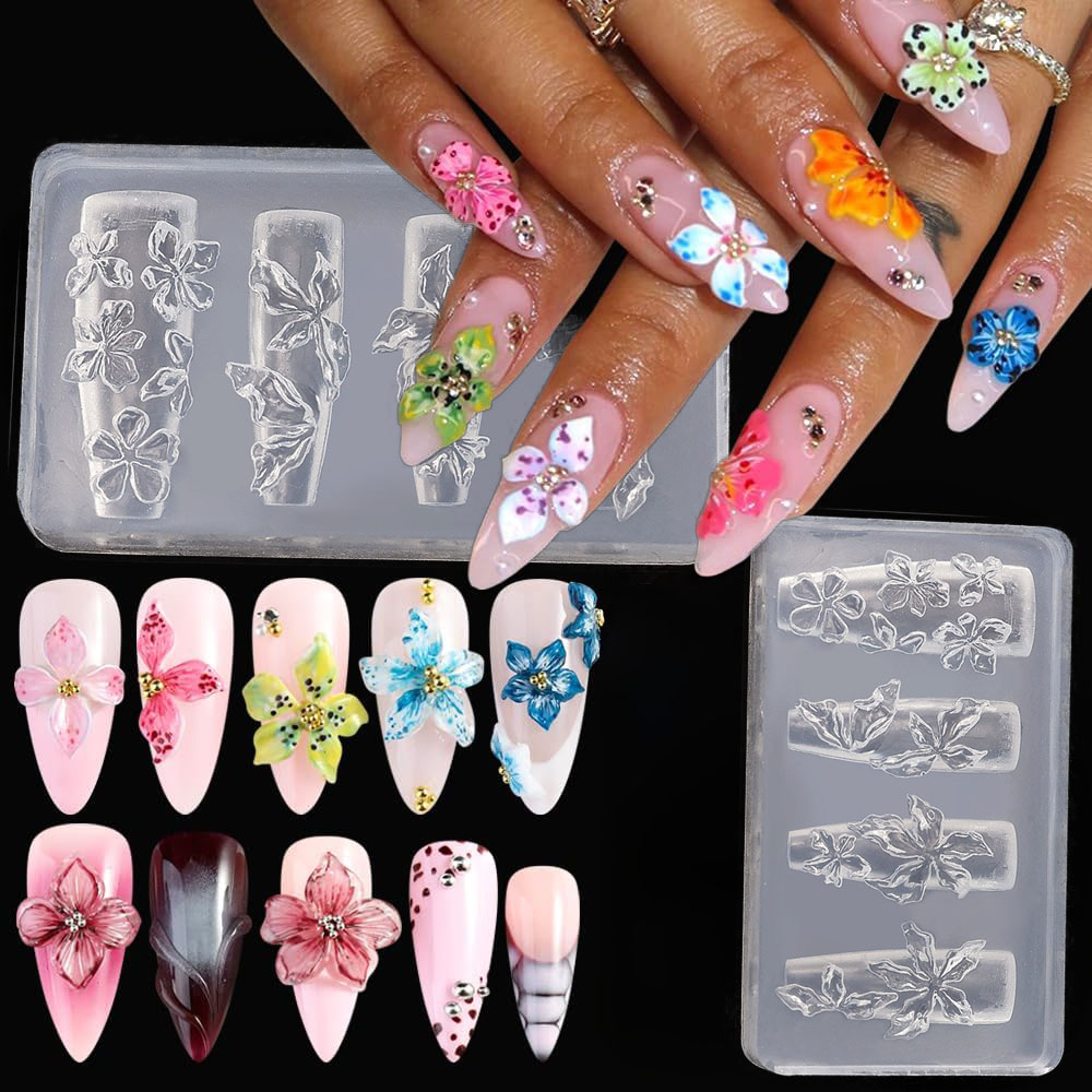 3D Flowers Nail Mold DIY Silic - Resin Art Templates Free 评论和价格