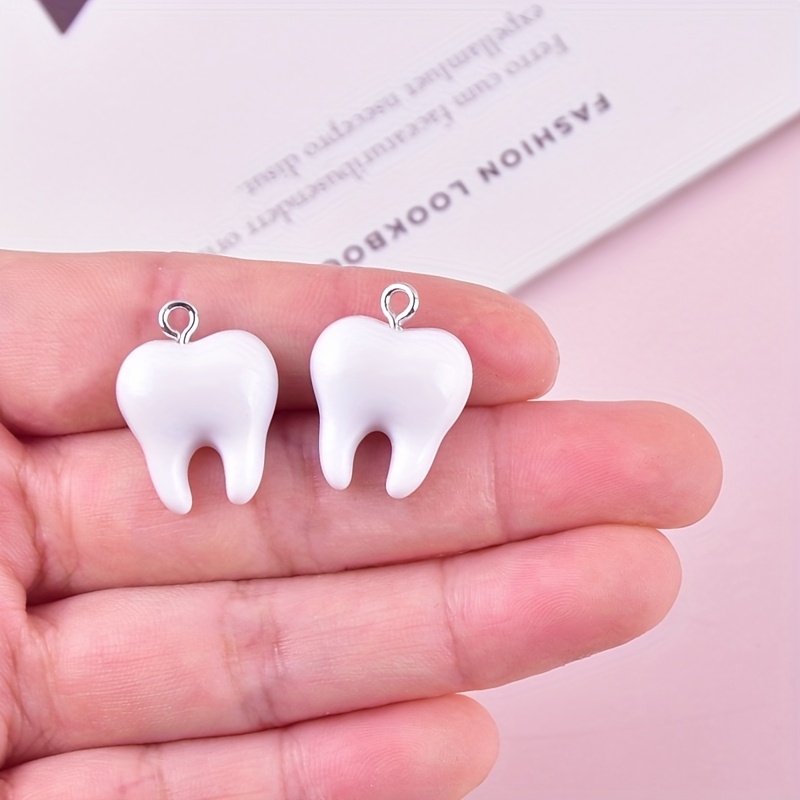 10Pcs Fun Tooth Resin Charms C - Resin Art Earrings 评论和价格