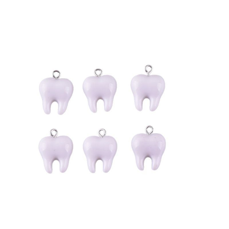 10pcs Cute White Teeth Resin P - Resin Art Earrings 评论和价格
