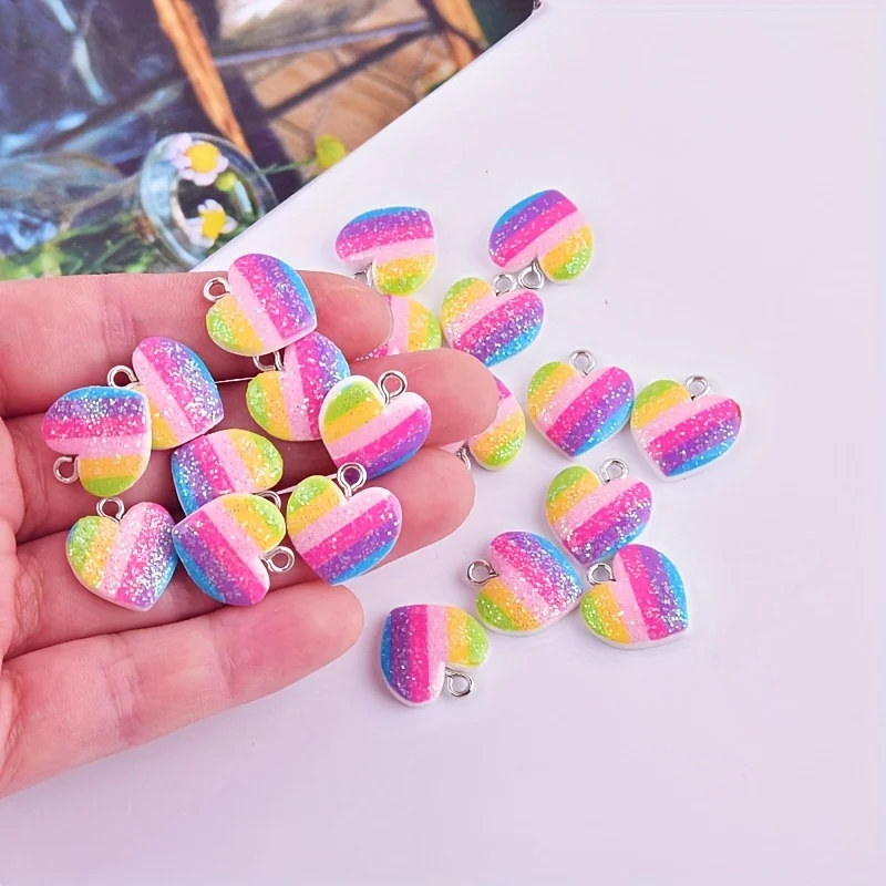 10Pcs Colorful Heart Resin Cha - Resin Art Diy Kit 评论和价格
