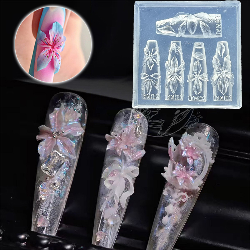 3D Flowers Nail Mold DIY Silic - Resin Art Templates Free 评论和价格