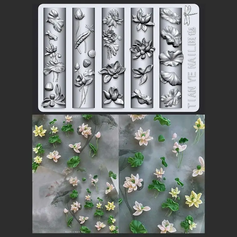 Flowers Series 3D Curved Nail  - Resin Art Templates Free 评论和价格