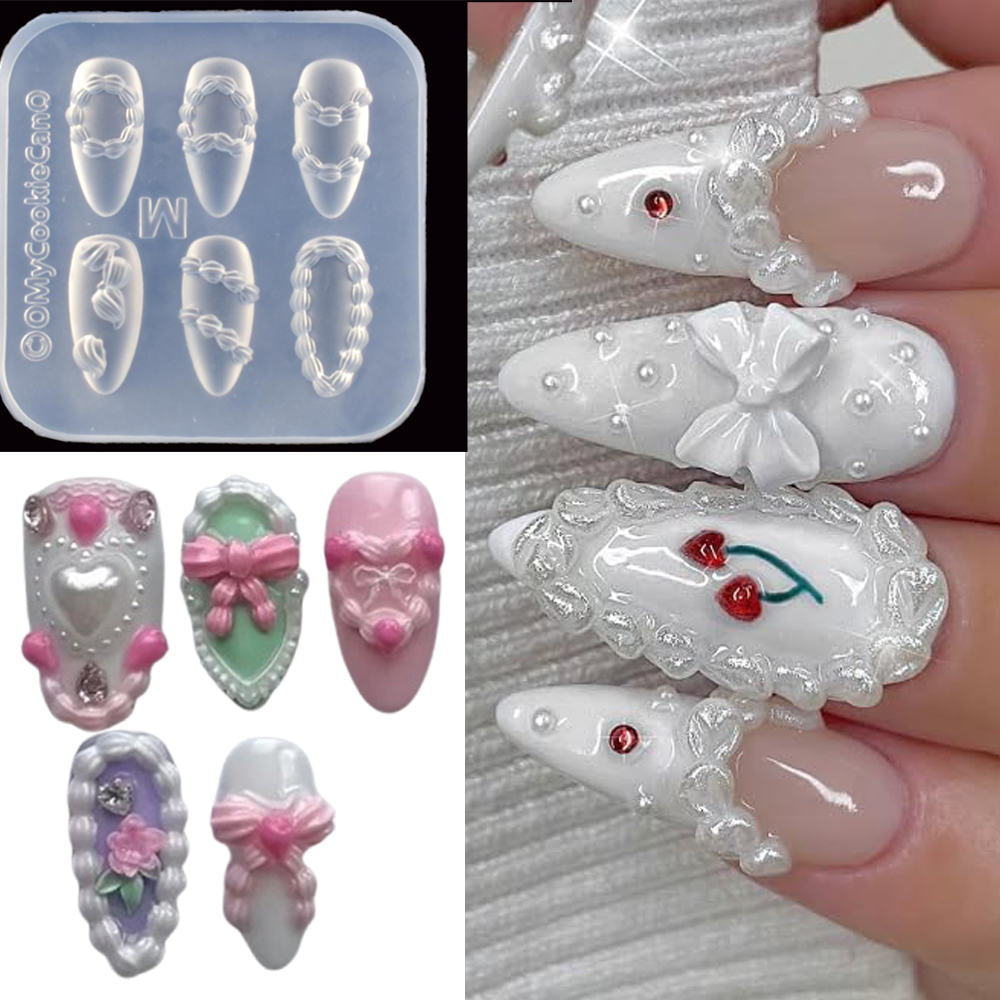 1pc 3D French Cream Nail Art S - Resin Art Templates Free 评论和价格