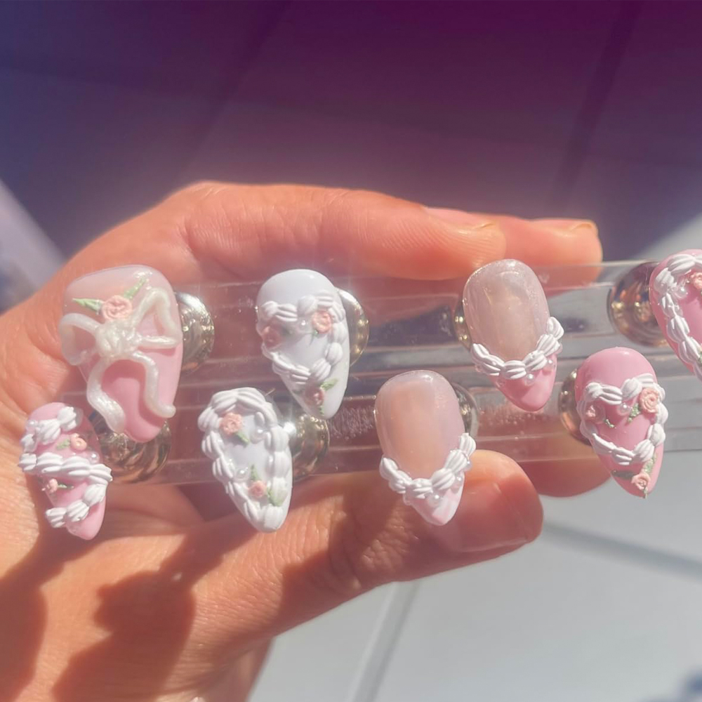 1pc 3D French Cream Nail Art S - Resin Art Templates Free 评论和价格