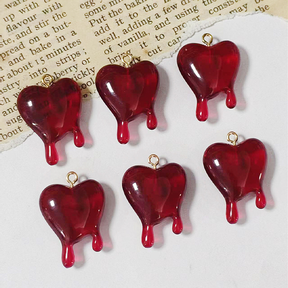 10pcs Drop Blood Heart-shaped  - Resin Art Diy Kit 评论和价格