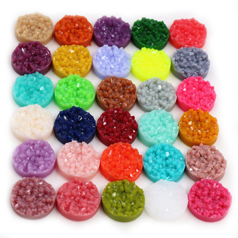 40pcs Resin Druzy Cabochons Do - Resin Art Earrings 评论和价格