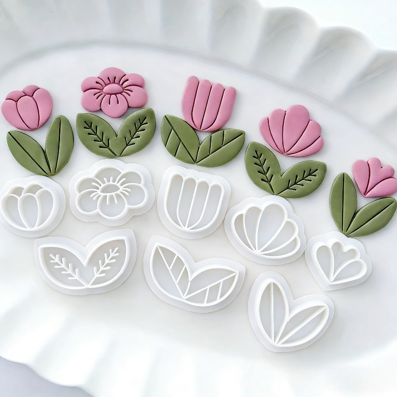 8Pcs Floral Leaf Polymer Clay  - Resin Art Diy Kit 评论和价格