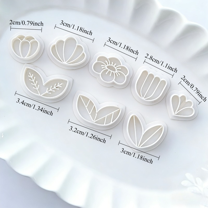 8Pcs Floral Leaf Polymer Clay  - Resin Art Diy Kit 评论和价格
