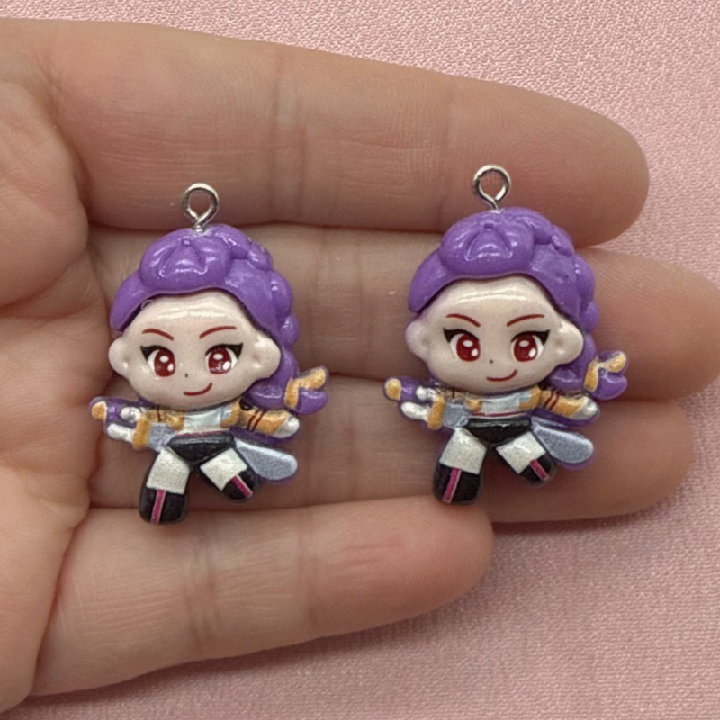 10pcs resin cartoon pendant, D - Resin Art Earrings 评论和价格