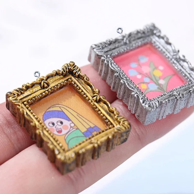 10Pcs Flatback Cabochon Vintag - Resin Art Earrings 评论和价格