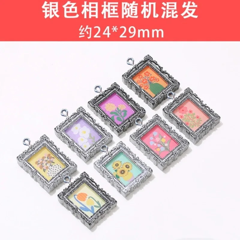 10Pcs Flatback Cabochon Vintag - Resin Art Earrings 评论和价格