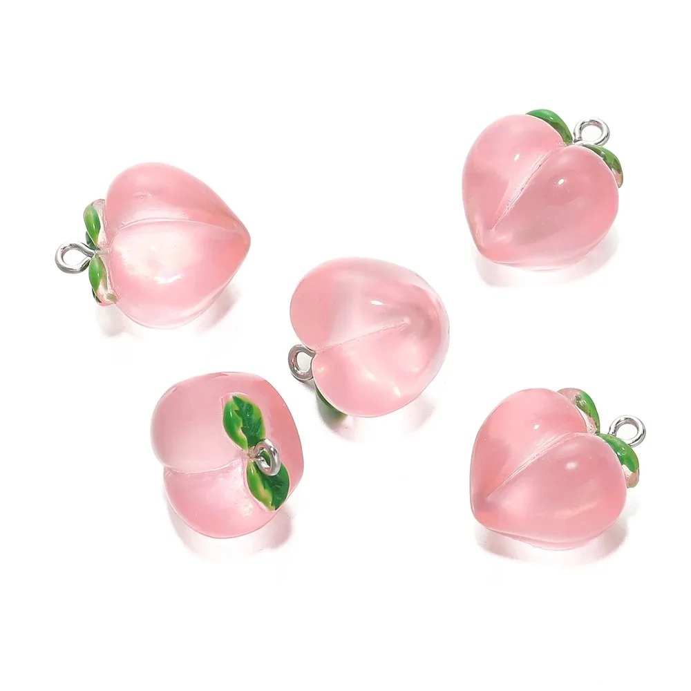 10Pcs Transparent Pink Peach R - Resin Art Earrings 评论和价格
