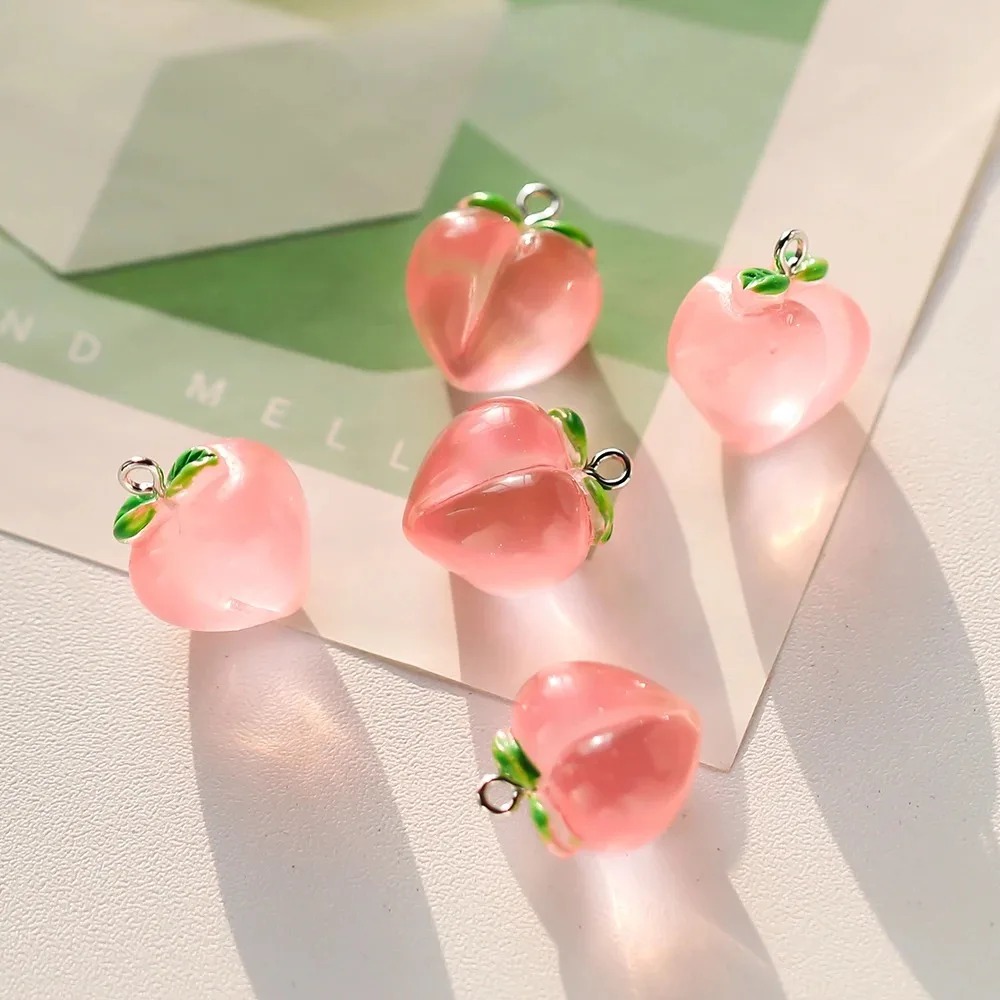 10Pcs Transparent Pink Peach R - Resin Art Earrings 评论和价格