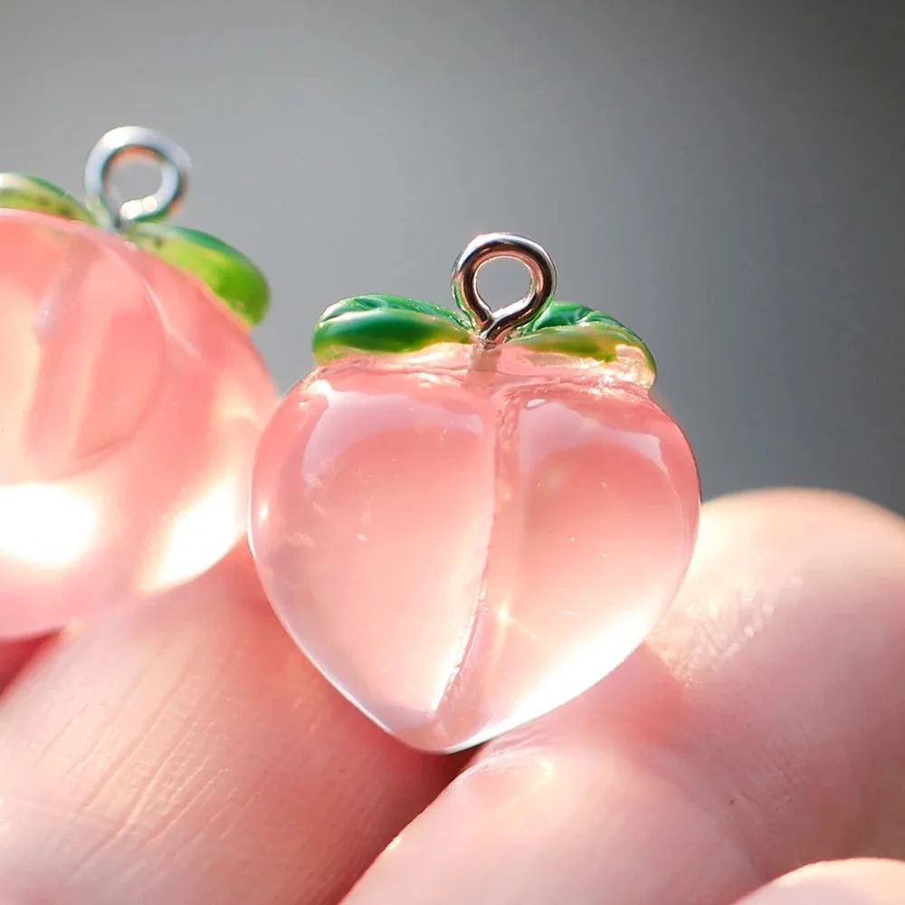 10Pcs Transparent Pink Peach R - Resin Art Earrings 评论和价格
