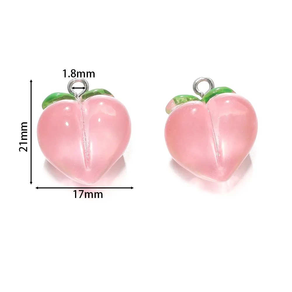 10Pcs Transparent Pink Peach R - Resin Art Earrings 评论和价格