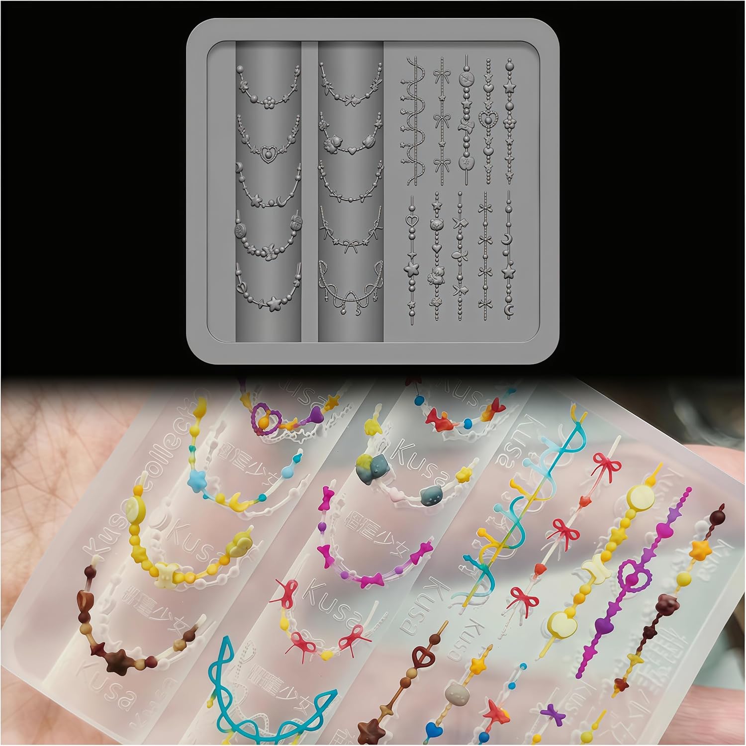 3D Bead Necklace Gel Nail Art  - Resin Art Templates Free 评论和价格