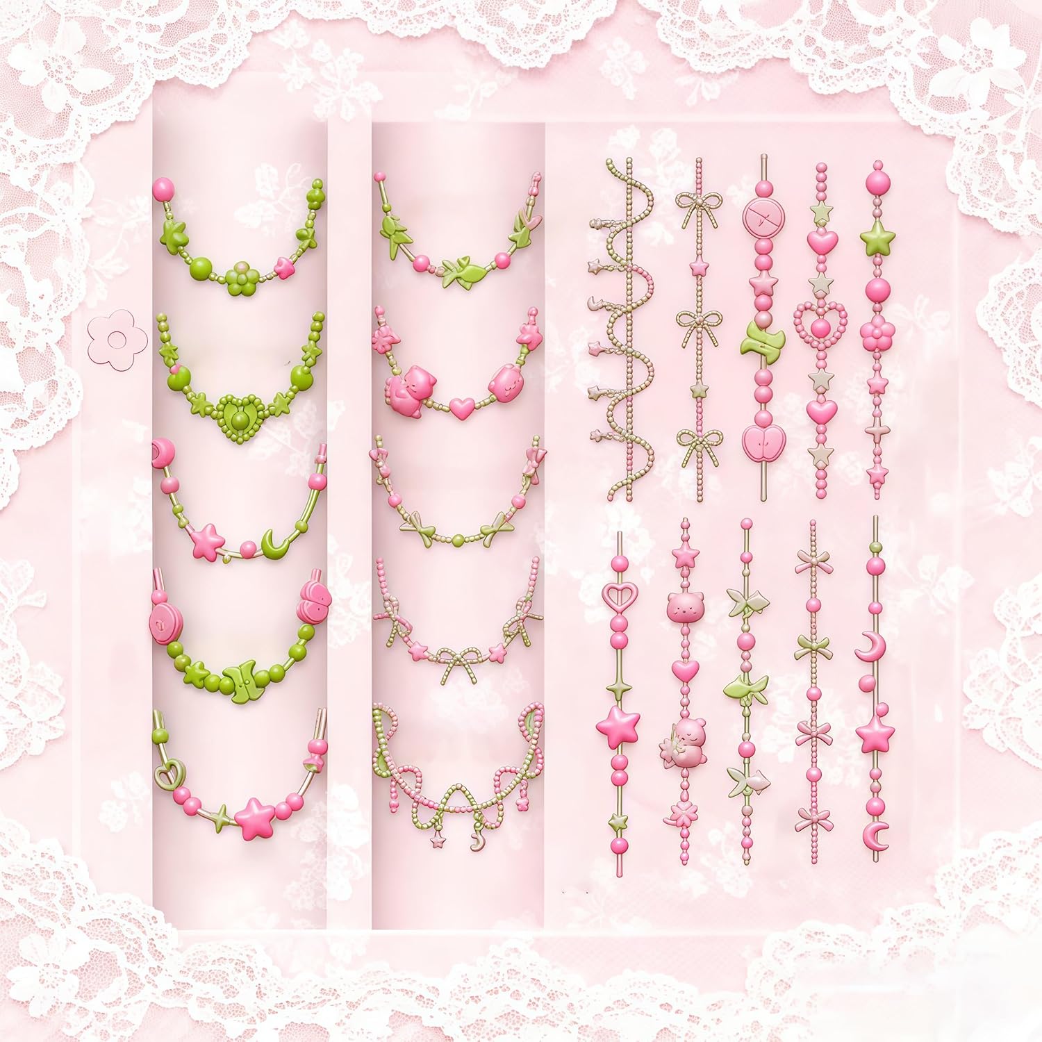 3D Bead Necklace Gel Nail Art  - Resin Art Templates Free 评论和价格
