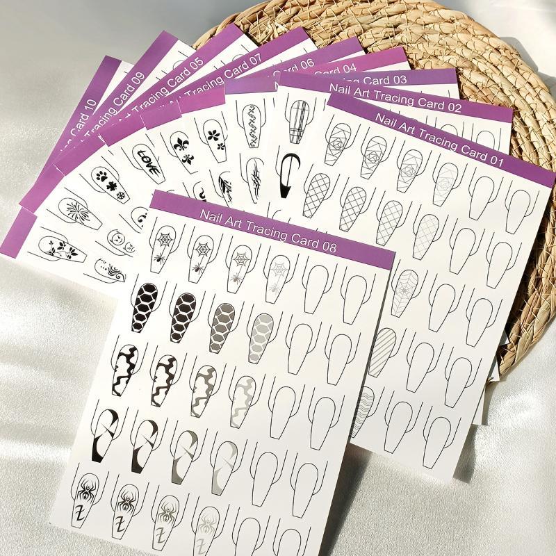10pcs Nail Art Lines Practice  - Resin Art Templates Free 评论和价格