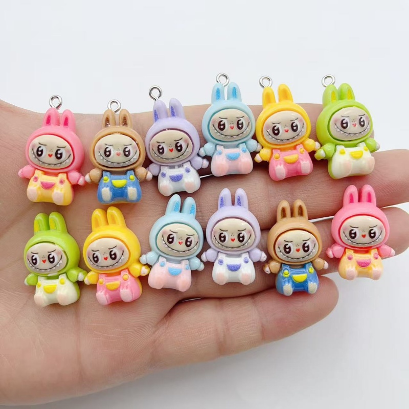 10Pcs Kawaii Rabbit Strawberry - Resin Art Earrings 评论和价格