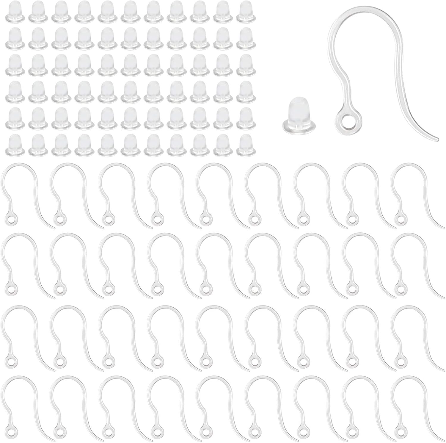 40pcs Clear Plastic Earring Ho - Resin Art Earrings 评论和价格