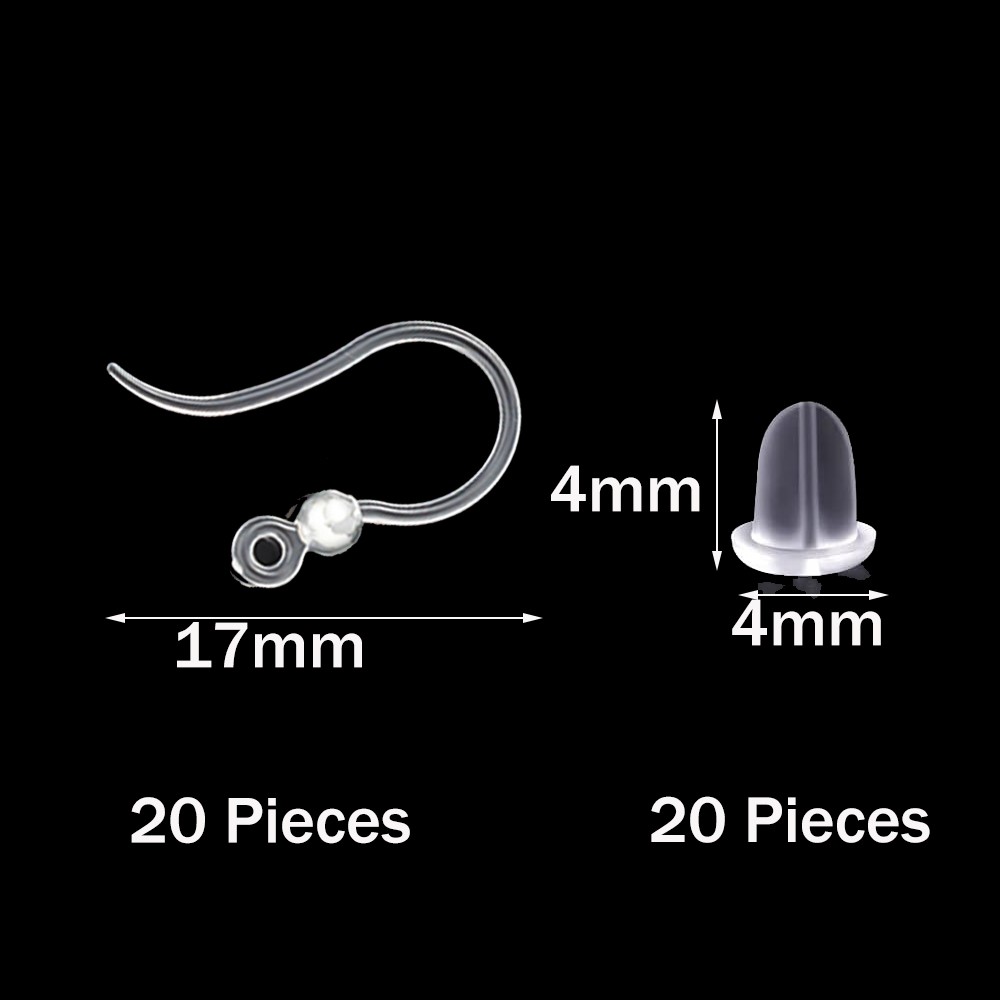 40pcs Clear Plastic Earring Ho - Resin Art Earrings 评论和价格