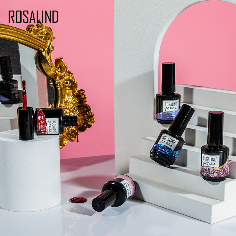 ROSALIND 15ML Glitter Nail Gel - Glitter Powder Resin 评论和价格